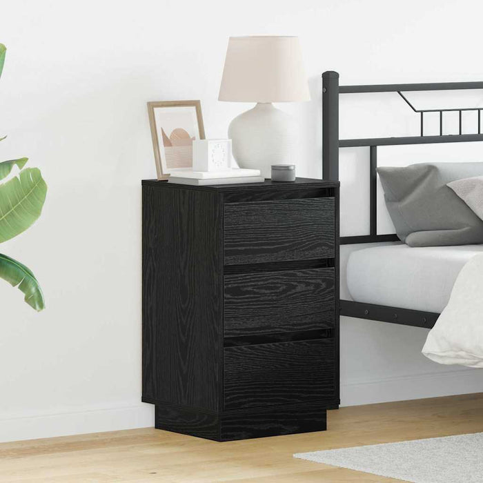 Dulap de noapte Stejar Negru 39 x 34,5 x 65 cm Lemn compozit - WALTI WALTI