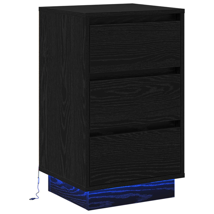 Dulap de noapte Stejar Negru 39 x 34,5 x 65 cm Lemn compozit - WALTI WALTI