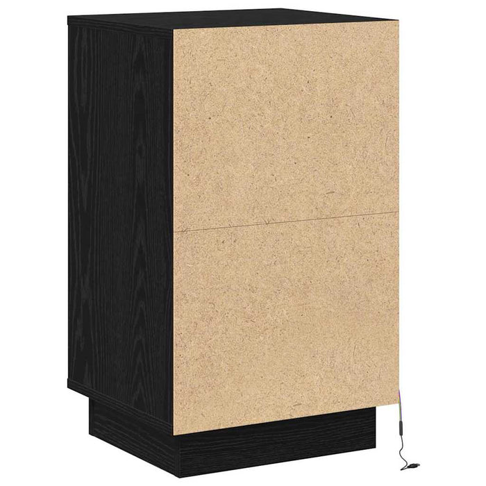Dulap de noapte Stejar Negru 39 x 34,5 x 65 cm Lemn compozit - WALTI WALTI