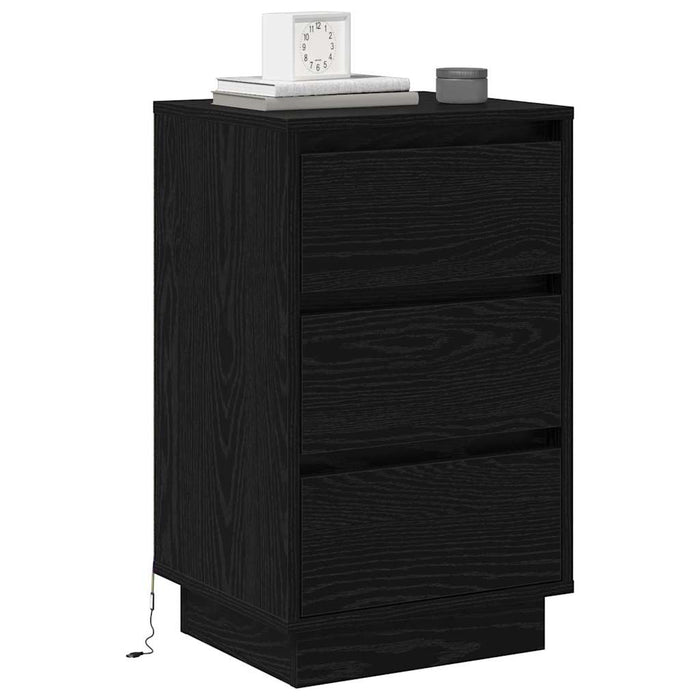 Dulap de noapte Stejar Negru 39 x 34,5 x 65 cm Lemn compozit - WALTI WALTI