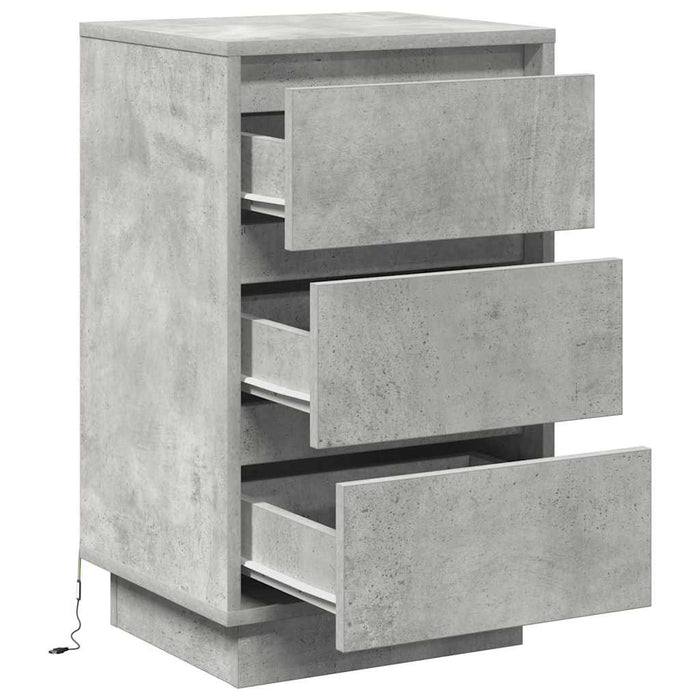 Dulap de noapte Gri din beton 39 x 34,5 x 65 cm Lemn compozit - WALTI WALTI