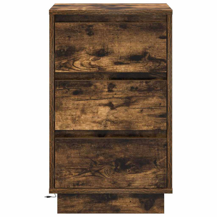 Dulap de noapte Stejar fumuriu 39 x 34,5 x 65 cm Lemn compozit - WALTI WALTI