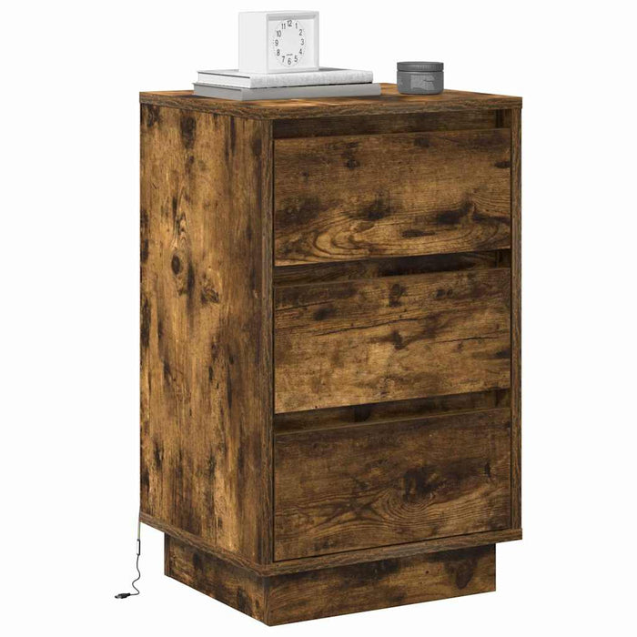 Dulap de noapte Stejar fumuriu 39 x 34,5 x 65 cm Lemn compozit - WALTI WALTI