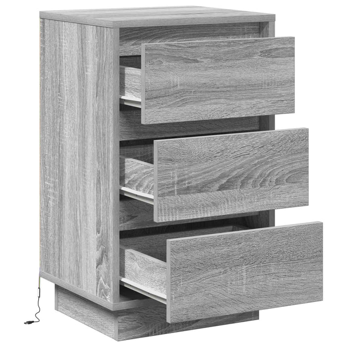 Dulap de noapte cu sertar Gri 39 x 34,5 x 65 cm Lemn compozit - WALTI WALTI