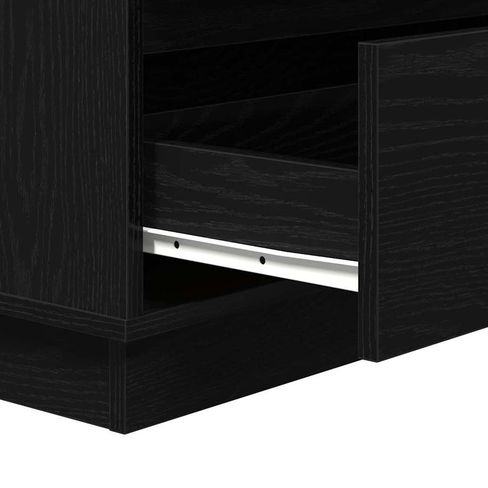 Dulap de noapte Stejar Negru 71 x 34,5 x 75 cm Lemn compozit - WALTI WALTI