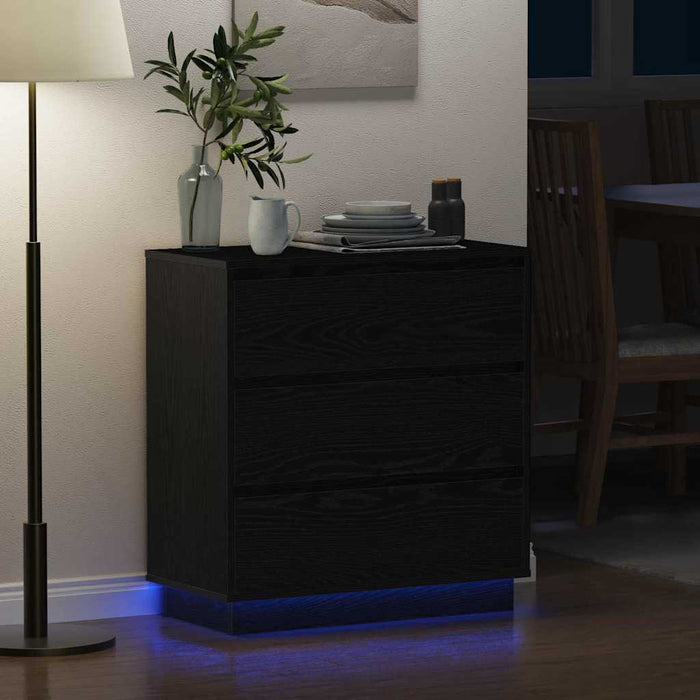 Dulap de noapte Stejar Negru 71 x 34,5 x 75 cm Lemn compozit - WALTI WALTI
