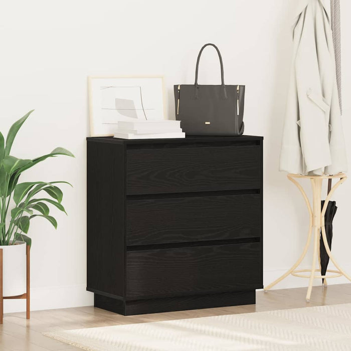 Dulap de noapte Stejar Negru 71 x 34,5 x 75 cm Lemn compozit - WALTI WALTI