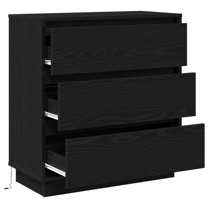 Dulap de noapte Stejar Negru 71 x 34,5 x 75 cm Lemn compozit - WALTI WALTI