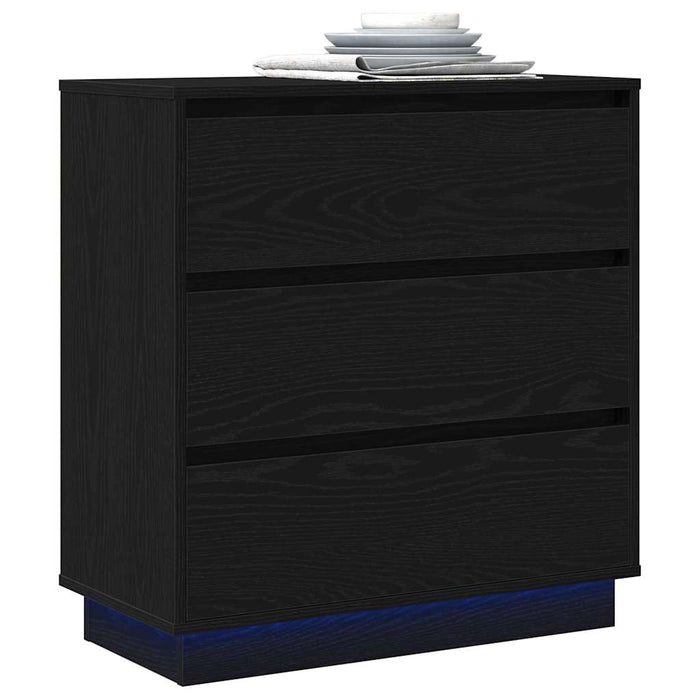 Dulap de noapte Stejar Negru 71 x 34,5 x 75 cm Lemn compozit - WALTI WALTI