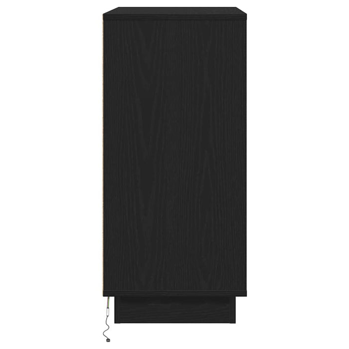 Dulap de noapte Stejar Negru 71 x 34,5 x 75 cm Lemn compozit - WALTI WALTI