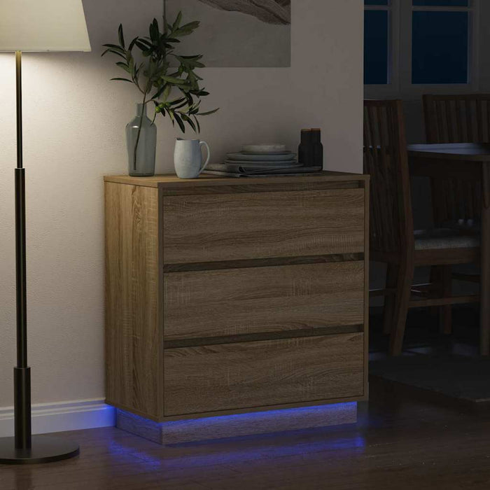 Dulap de noapte Stejar Sonoma 71 x 34,5 x 75 cm Lemn compozit - WALTI WALTI