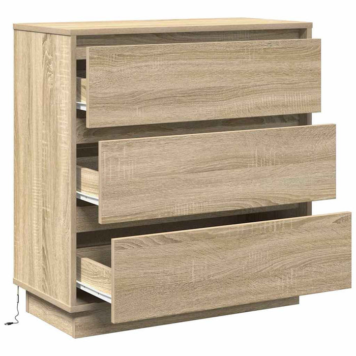 Dulap de noapte Stejar Sonoma 71 x 34,5 x 75 cm Lemn compozit - WALTI WALTI