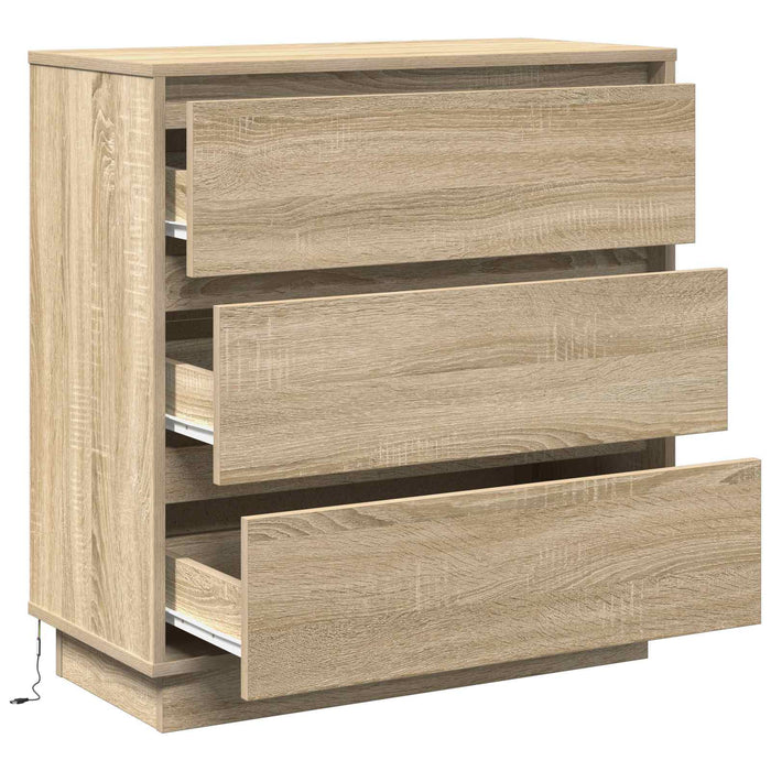 Dulap de noapte Stejar Sonoma 71 x 34,5 x 75 cm Lemn compozit - WALTI WALTI