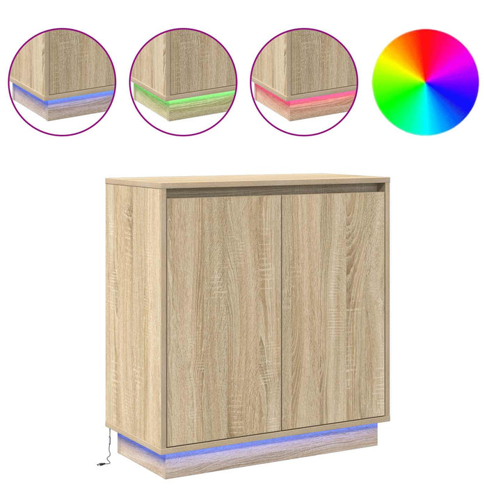 Bufet LED pentru Stejar Sonoma 71 x 34,5 x 75 cm Lemn compozit - WALTI WALTI
