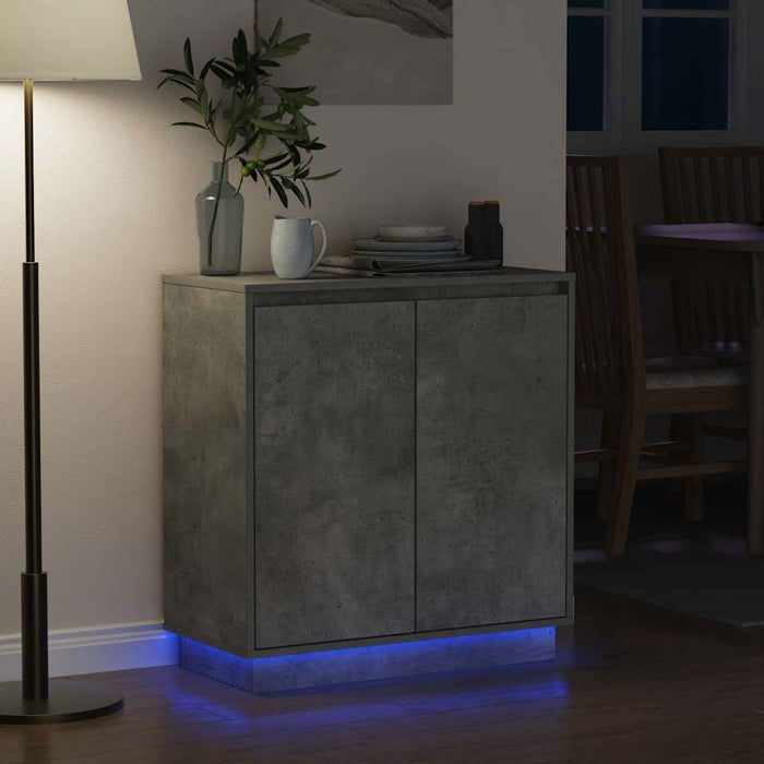 Bufet LED pentru Gri Beton 71 x 34,5 x 75 cm Lemn compozit - WALTI WALTI