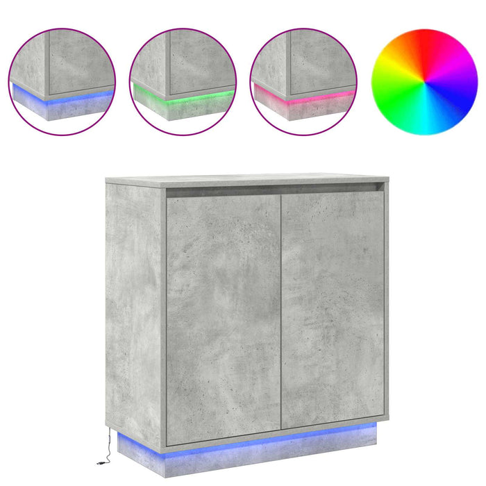 Bufet LED pentru Gri Beton 71 x 34,5 x 75 cm Lemn compozit - WALTI WALTI