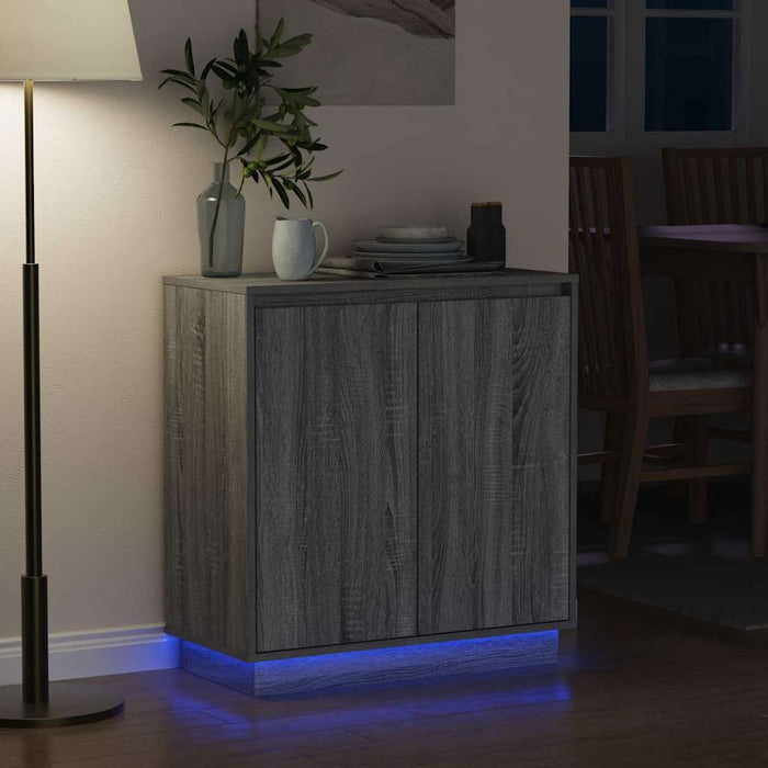 Bufet LED pentru Sonoma gri 71 x 34,5 x 75 cm Lemn compozit - WALTI WALTI