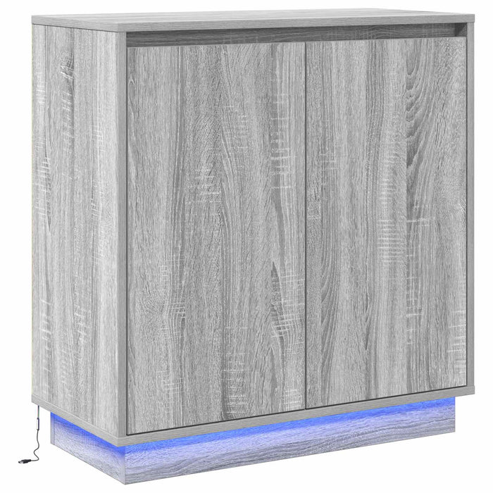 Bufet LED pentru Sonoma gri 71 x 34,5 x 75 cm Lemn compozit - WALTI WALTI