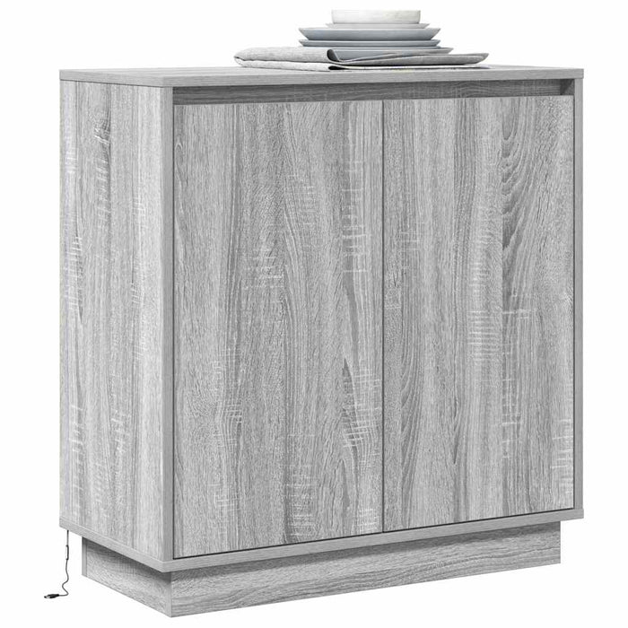 Bufet LED pentru Sonoma gri 71 x 34,5 x 75 cm Lemn compozit - WALTI WALTI