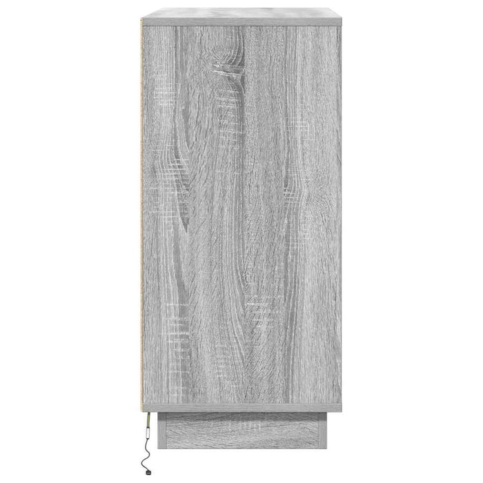 Bufet LED pentru Sonoma gri 71 x 34,5 x 75 cm Lemn compozit - WALTI WALTI