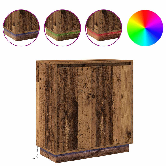 Bufet LED pentru Lemn vechi 71 x 34,5 x 75 cm Lemn compozit - WALTI WALTI