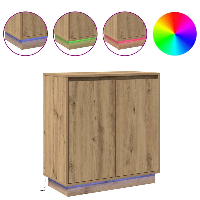 Bufet LED Stejar Artizanal 71 x 34,5 x 75 cm Lemn compozit - WALTI WALTI