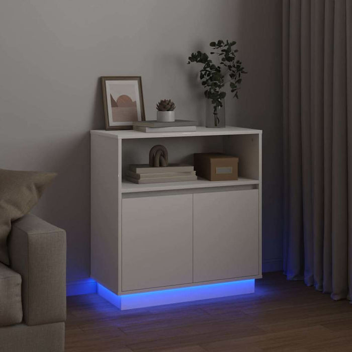 Bufet cu LED Alb 71 x 34.5 x 75 cm Lemn compozit - WALTI WALTI