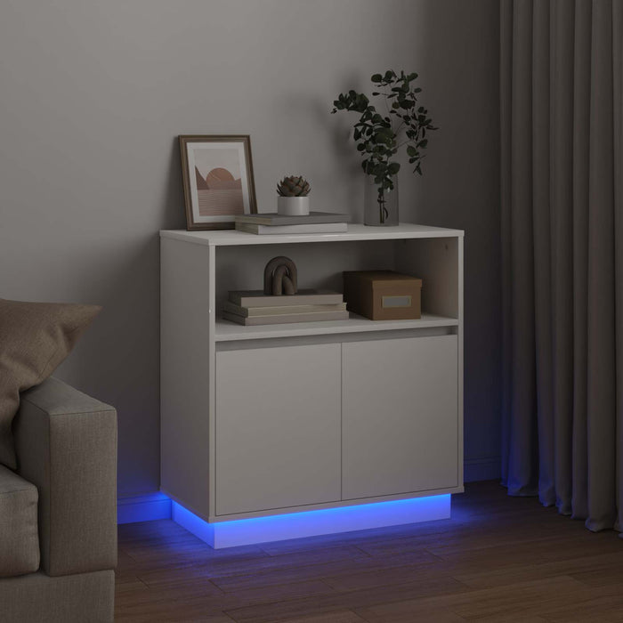 Bufet LED Alb 71 x 34,5 x 75 cm Lemn compozit WALTI