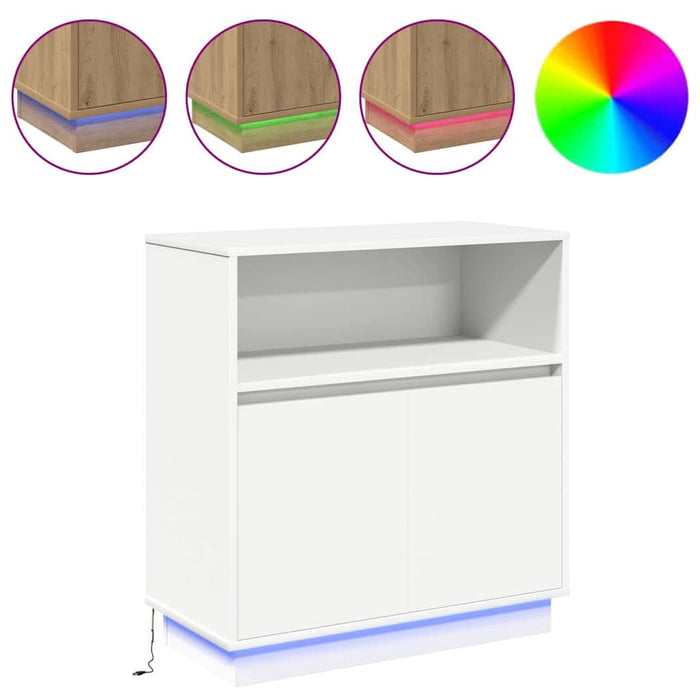 Bufet cu LED Alb 71 x 34.5 x 75 cm Lemn compozit - WALTI WALTI
