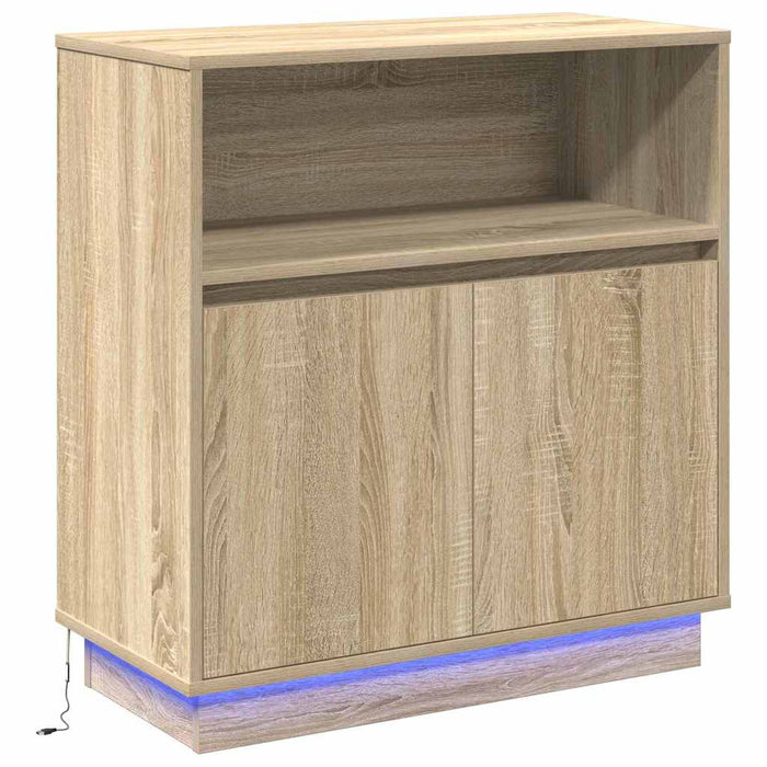 Bufet cu LED Stejar sonoma 71 x 34.5 x 75 cm Lemn compozit - WALTI WALTI