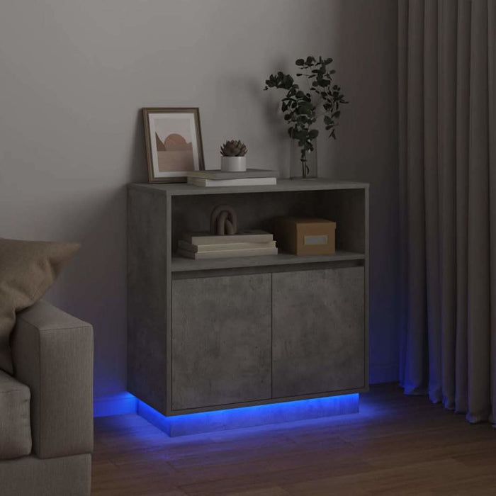 Bufet cu LED Gri beton 71 x 34.5 x 75 cm Lemn compozit - WALTI WALTI