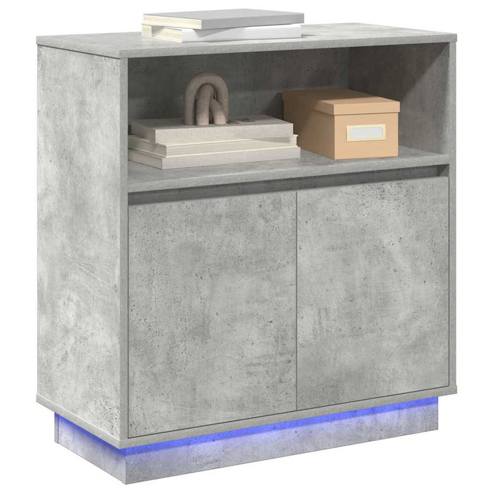 Bufet cu LED Gri beton 71 x 34.5 x 75 cm Lemn compozit - WALTI WALTI