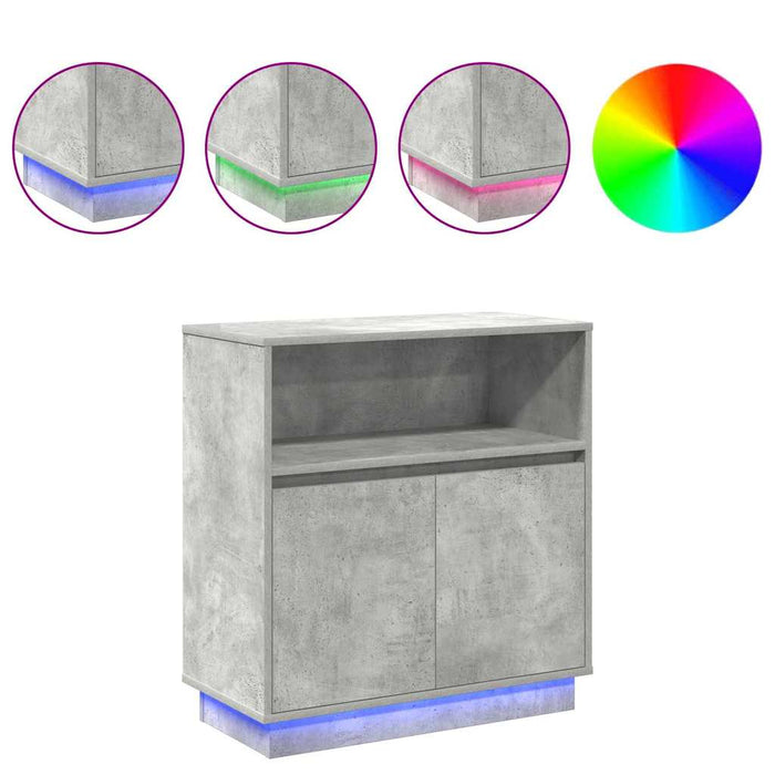Bufet cu LED Gri beton 71 x 34.5 x 75 cm Lemn compozit - WALTI WALTI