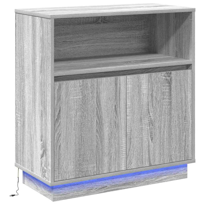 Bufet cu LED sonoma gri 71 x 34.5 x 75 cm Lemn compozit - WALTI WALTI