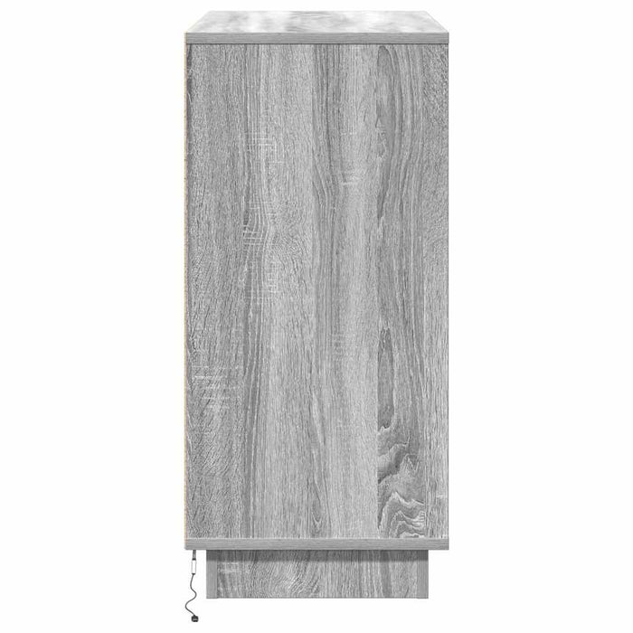 Bufet cu LED sonoma gri 71 x 34.5 x 75 cm Lemn compozit - WALTI WALTI