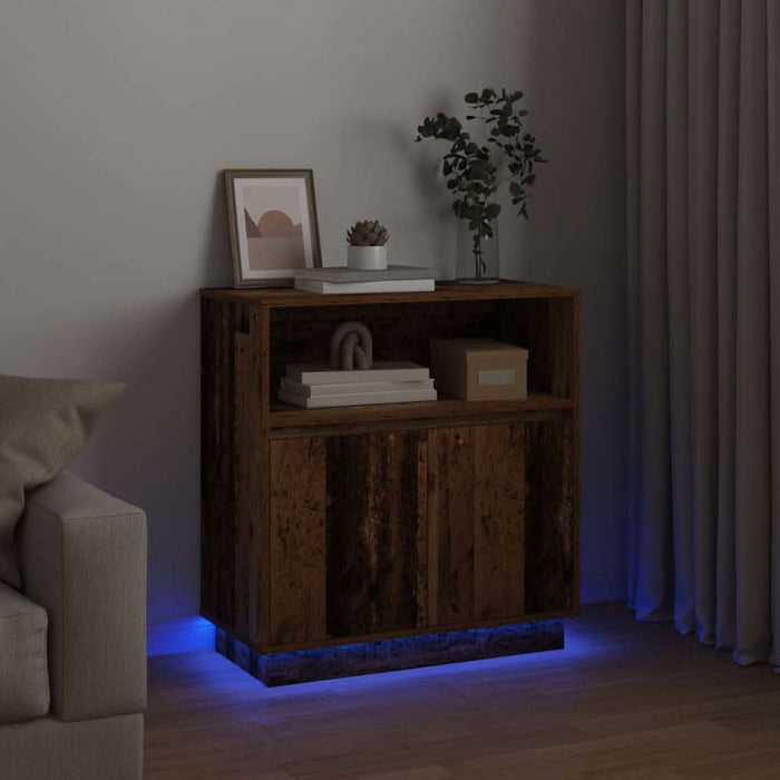 Bufet cu LED Lemn Vechi 71 x 34.5 x 75 cm Lemn compozit - WALTI WALTI