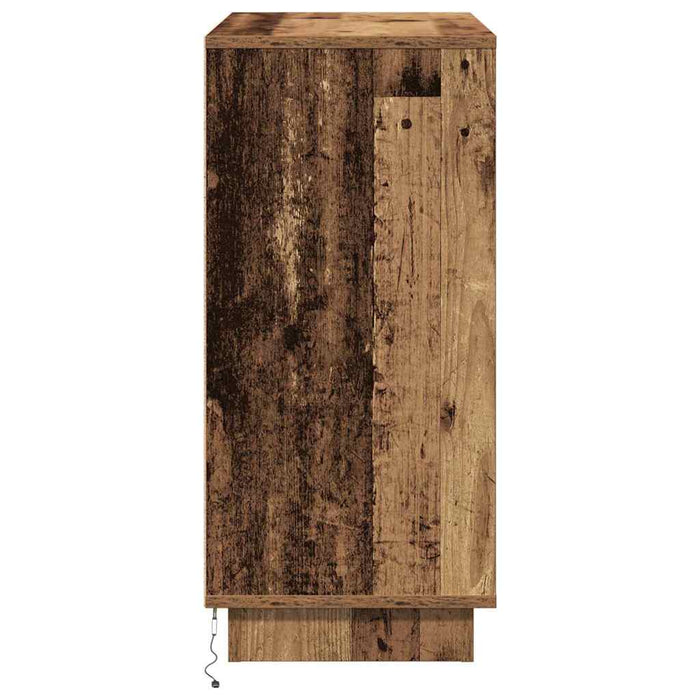 Bufet cu LED Lemn Vechi 71 x 34.5 x 75 cm Lemn compozit - WALTI WALTI
