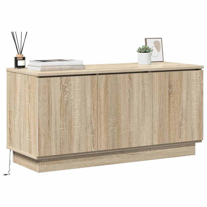 Cabinet TV cu LED Stejar sonoma 100 x 38 x 49 cm Lemn compozit - WALTI WALTI