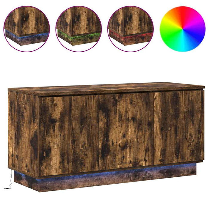 Cabinet TV cu LED Stejar afumat 100 x 38 x 49 cm Lemn compozit - WALTI WALTI