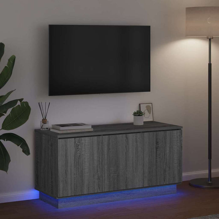 Cabinet TV cu LED sonoma gri 100 x 38 x 49 cm Lemn compozit - WALTI WALTI