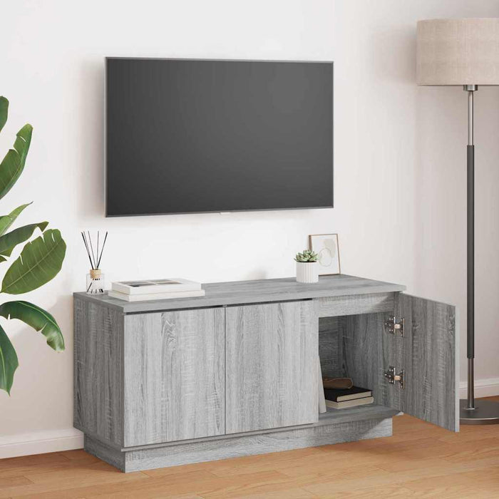 Cabinet TV cu LED sonoma gri 100 x 38 x 49 cm Lemn compozit - WALTI WALTI