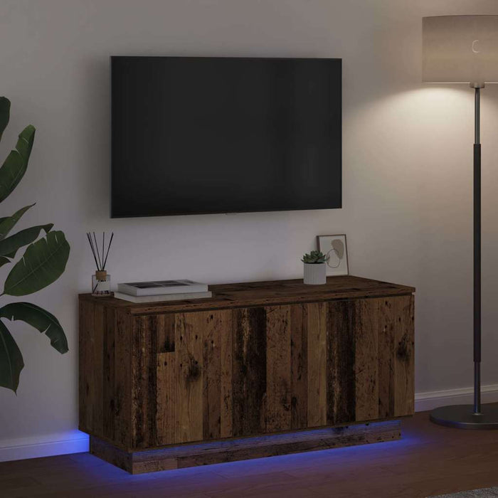 Cabinet TV cu LED Lemn Vechi 100 x 38 x 49 cm Lemn compozit - WALTI WALTI