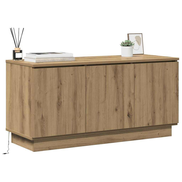 Cabinet TV cu LED stejar artizanal 100 x 38 x 49 cm - WALTI WALTI