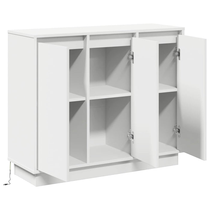 Bufet LED Alb 90 x 32 x 75 cm Lemn compozit WALTI