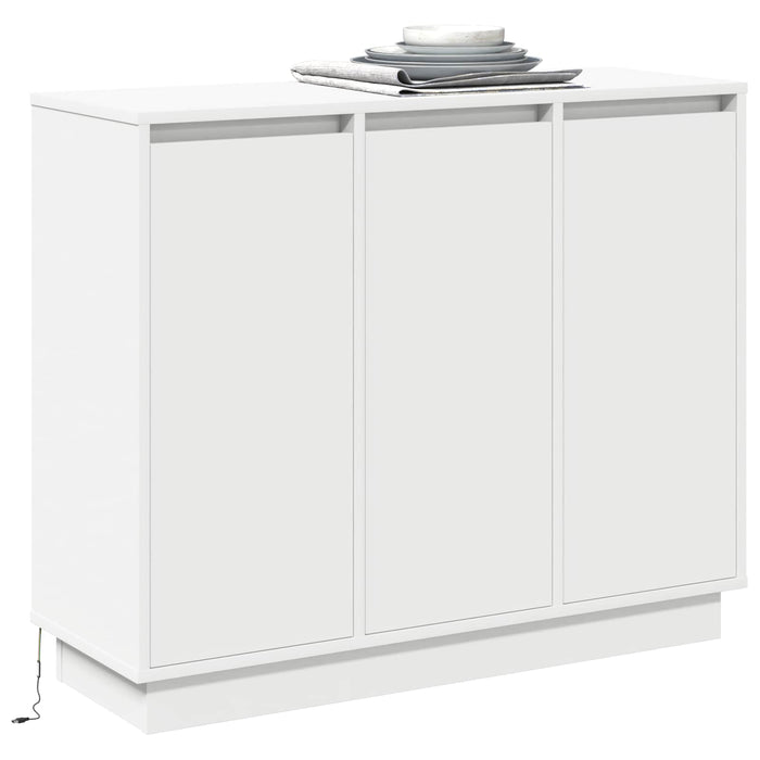 Bufet LED Alb 90 x 32 x 75 cm Lemn compozit WALTI