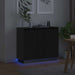 Bufet LED cu raft Stejar Negru 90 x 32 x 75 cm Lemn compozit - WALTI WALTI