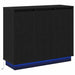 Bufet LED cu raft Stejar Negru 90 x 32 x 75 cm Lemn compozit - WALTI WALTI