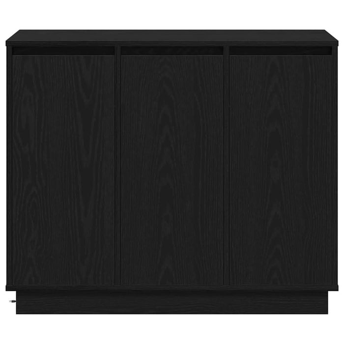 Bufet LED cu raft Stejar Negru 90 x 32 x 75 cm Lemn compozit - WALTI WALTI