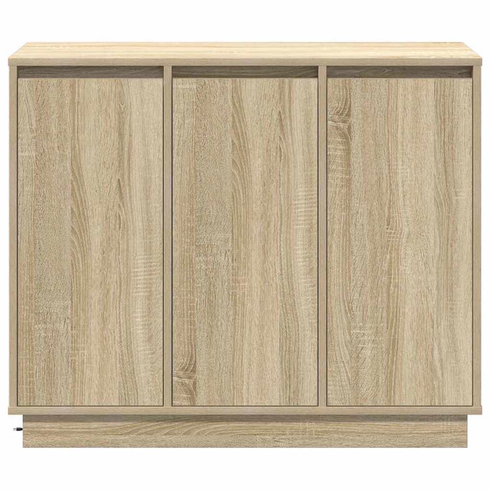 Bufet LED cu raft Stejar Sonoma 90 x 32 x 75 cm Lemn compozit - WALTI WALTI