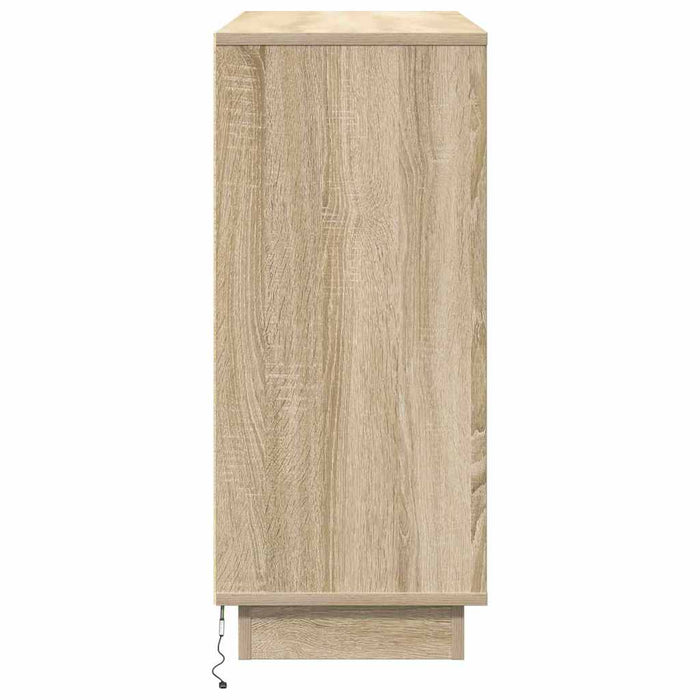 Bufet LED cu raft Stejar Sonoma 90 x 32 x 75 cm Lemn compozit - WALTI WALTI